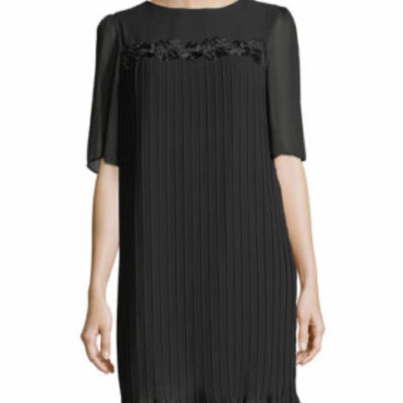 Nanette Lepore Women’s Hampton Court Pleated Shift Dress Black Fully Lined Sz 6 - Picture 1 of 11